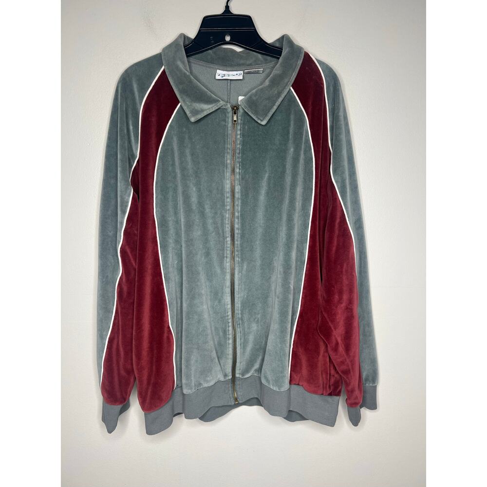 Vintage Irvine Park Velour Track Jacket Zip Up Men's XL Retro Y2K 90s Hip Hop